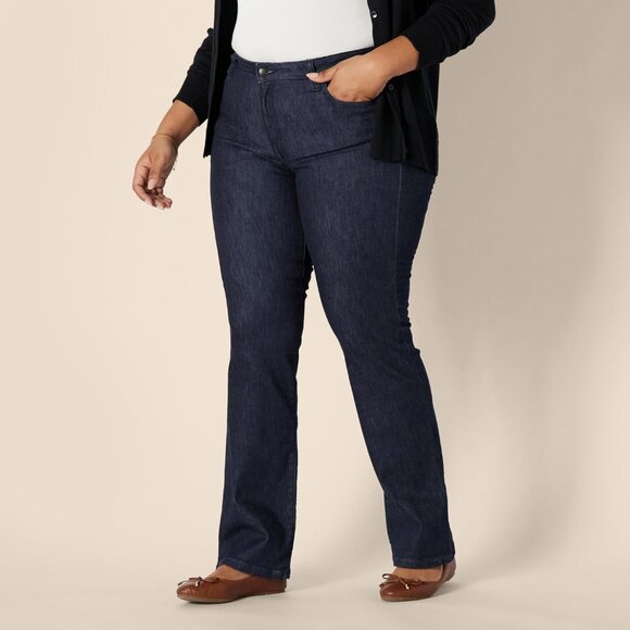 Women's Slim Fit Bootcut Jeans High Stretch Denim Size 16 Long - Picture 6 of 7